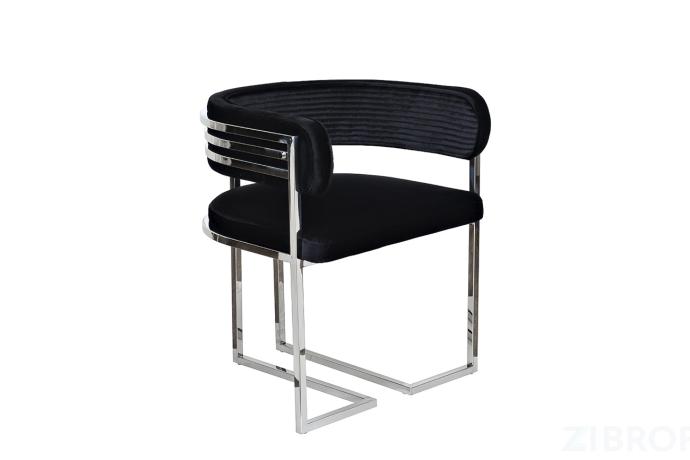 GY-8504STUL-CHERN Стул велюр черный/хром 61*60*74см 