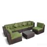 Плетеный модульный диван YR822BG Brown/Green 