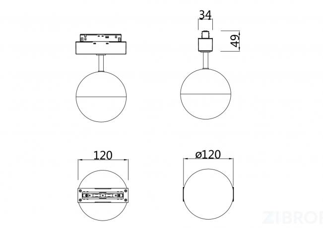 Трековый светильник Technical TR017-2-10W4K-B 
