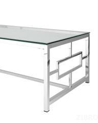 Журнальный стол 120*60 БРУКЛИН серебро, каркас нержавеющая сталь