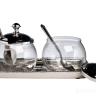 95IM-15250 Емкость д/хранения стекло/нерж.сталь (набор 2 шт на подставке) 