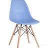 Стул Eames SIMPLE DSW голубой, литой полипропилен, стальной каркас, натуральный массив бука 