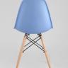 Стул Eames SIMPLE DSW голубой, литой полипропилен, стальной каркас, натуральный массив бука 