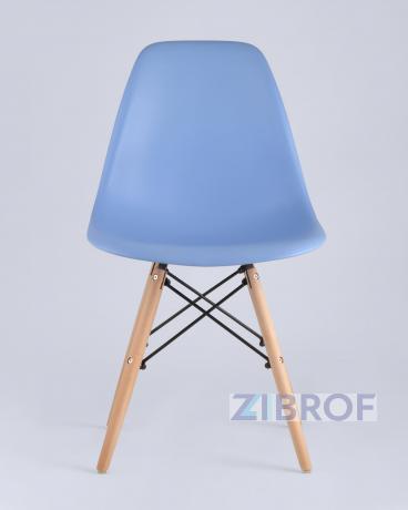 Стул Eames SIMPLE DSW голубой, литой полипропилен, стальной каркас, натуральный массив бука 