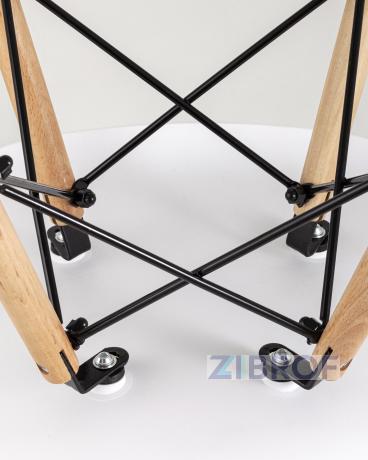Стул Eames SIMPLE DSW голубой, литой полипропилен, стальной каркас, натуральный массив бука 