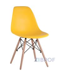 Стул Style DSW желтый, литой полипропилен, стальной каркас, натуральный массив бука