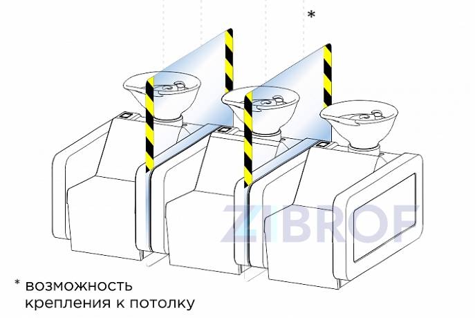 Защитный экран для парикмахерских моек Light 