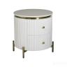 77IP-GD009-TUMB Тумбочка белая 2 ящика мраморная столешница d51*55см 