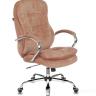 для руководителя Бюрократ T-9950SL Fabric светло-коричневый Velvet 90 крестовина металл хром мяг 