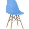 Стул Eames Style DSW голубой, литой полипропилен, стальной каркас, натуральный массив бука 