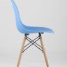 Стул Eames Style DSW голубой, литой полипропилен, стальной каркас, натуральный массив бука 