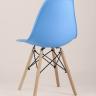 Стул Eames Style DSW голубой, литой полипропилен, стальной каркас, натуральный массив бука 