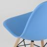 Стул Eames Style DSW голубой, литой полипропилен, стальной каркас, натуральный массив бука 