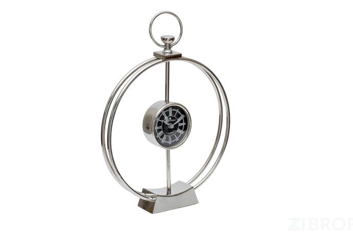 79MAL-5855-40 Часы настольные цвет хром d33см 