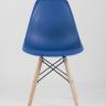 Стул Eames Style DSW синий пластиковый, сталь, натуральный массив бука, 4 шт.