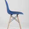 Стул Eames Style DSW синий пластиковый, сталь, натуральный массив бука, 4 шт.