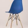 Стул Eames Style DSW синий пластиковый, сталь, натуральный массив бука, 4 шт.