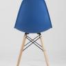 Стул Eames Style DSW синий пластиковый, сталь, натуральный массив бука, 4 шт.