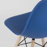 Стул Eames Style DSW синий пластиковый, сталь, натуральный массив бука, 4 шт.