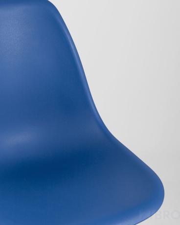 Стул Eames Style DSW синий пластиковый, сталь, натуральный массив бука, 4 шт.