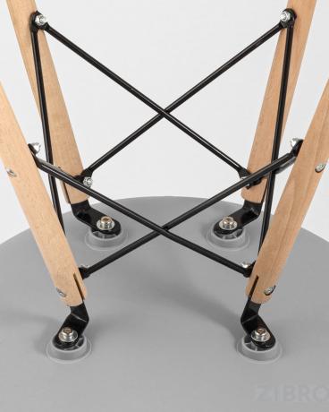 Стул Eames Style DSW синий пластиковый, сталь, натуральный массив бука, 4 шт.