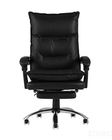Компьютерное кресло TopChairs Alpha офисное черное, обивка из качественной экокожи, механизм качания "Мультиблок" 