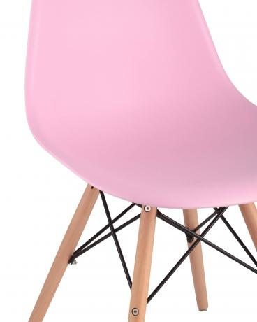 Стул Eames DSW розовый, литой полипропилен, стальной каркас, массив бука 