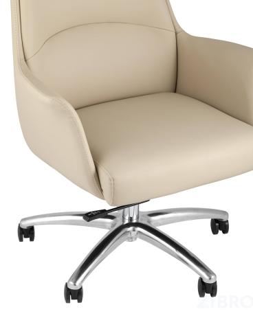 Компьютерное кресло TopChairs Viking офисное бежевое обивка экокожа, металлический каркас 