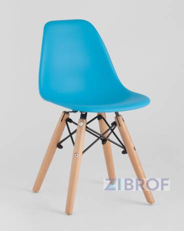 Комплект мебели детский стол Eames белый, 3 стула голубые 