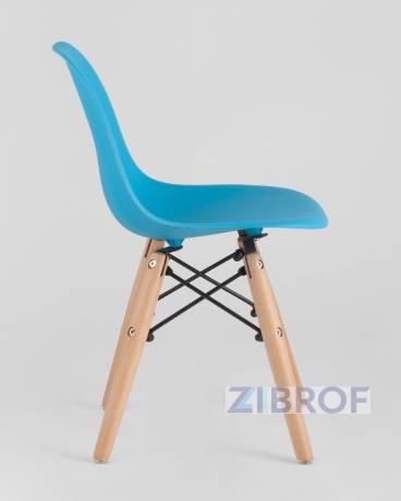 Комплект мебели детский стол Eames белый, 3 стула голубые 