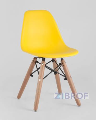 Комплект мебели детский стол Eames белый, 3 стульчика желтые 