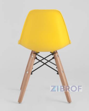 Комплект мебели детский стол Eames белый, 3 стульчика желтые 