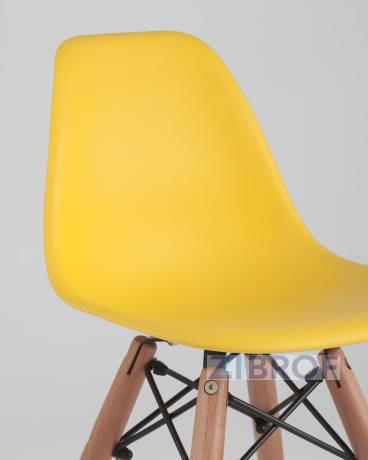 Комплект мебели детский стол Eames белый, 3 стульчика желтые 