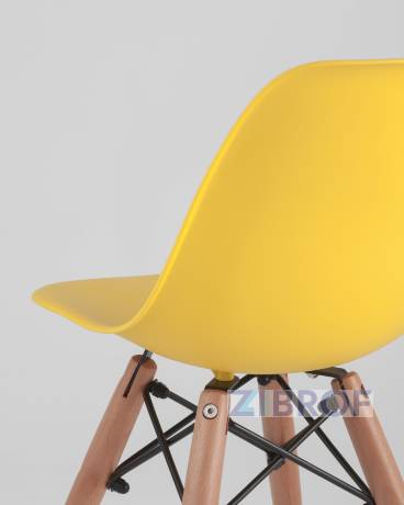 Комплект мебели детский стол Eames белый, 3 стульчика желтые 