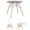 Eames D80 черный, 2 стула Eames DSW белые 