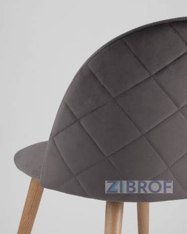 Освальд стеклянный 120*80, стулья Лион велюр серые спинка с ромбами 