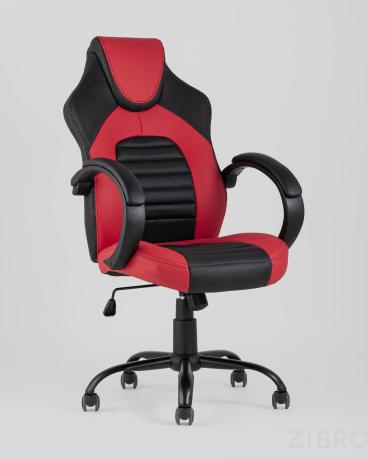 Игровое кресло компьютерное TopChairs Racer Midi черно-красное геймерское 