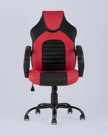 Игровое кресло компьютерное TopChairs Racer Midi черно-красное геймерское 