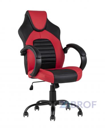 Игровое кресло компьютерное TopChairs Racer Midi черно-красное геймерское 