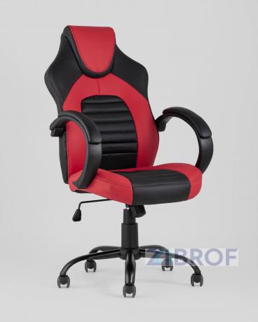 Игровое кресло компьютерное TopChairs Racer Midi черно-красное геймерское 