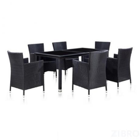 Комплект плетеной мебели T246A/Y189D Black 6Pcs