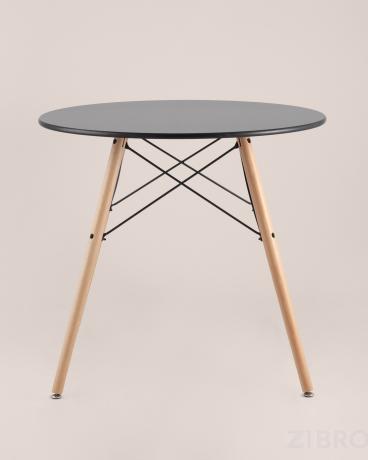 Стол обеденный DSW D80 черный, столешница МДФ, ножки массив бука 