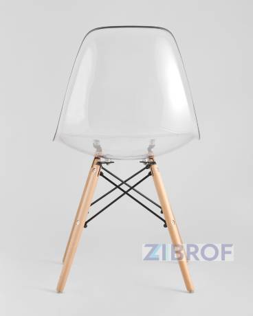 Eames D80 стол стеклянный, четыре стула прозрачные 