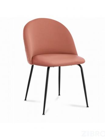 Стул Mystere Black, розовый обивка велюр ножки металлические черные 