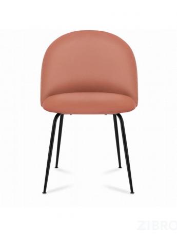 Стул Mystere Black, розовый обивка велюр ножки металлические черные 