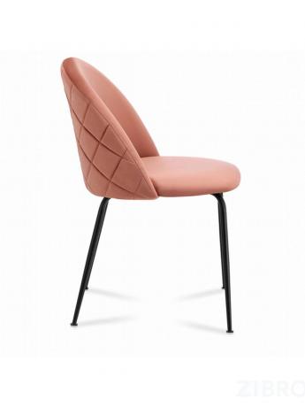 Стул Mystere Black, розовый обивка велюр ножки металлические черные 