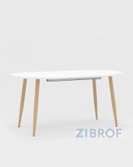 Обеденная группа стол Берген 160-220*90, 6 cтульев Frankfurt красные
