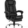 Компьютерное кресло TopChairs President офисное черное в обивке из экокожи, механизм качания и регулировки по высоте