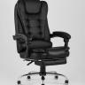 Компьютерное кресло TopChairs President офисное черное в обивке из экокожи, механизм качания и регулировки по высоте