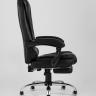 Компьютерное кресло TopChairs President офисное черное в обивке из экокожи, механизм качания и регулировки по высоте